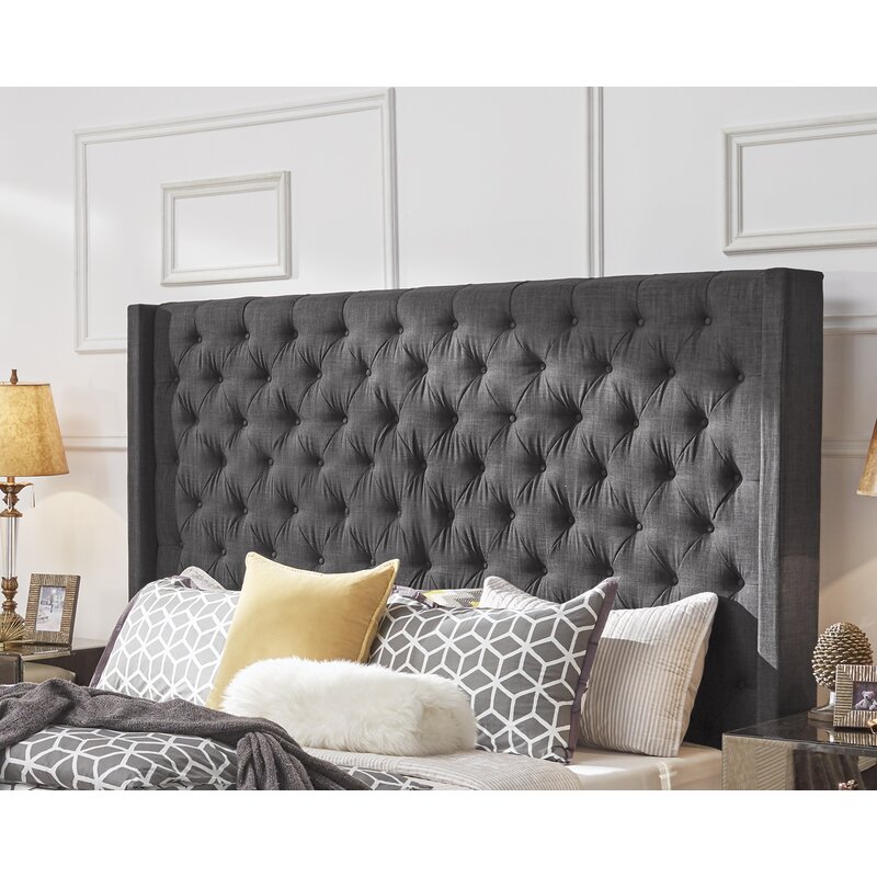 Isolde wingback best sale upholstered platform bed